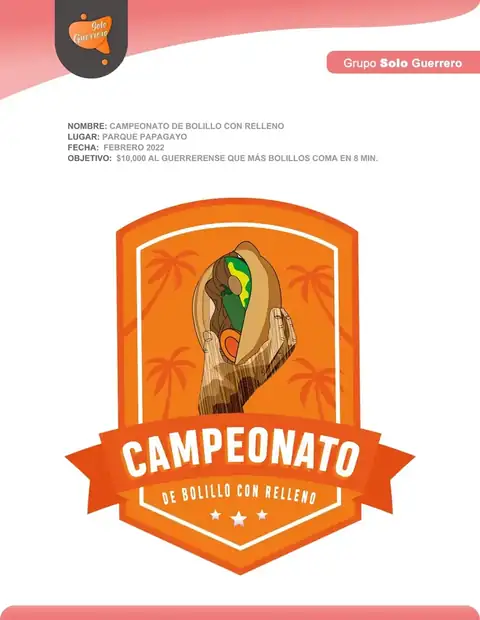 Ficha del Campeonato de Bolillo con Relleno