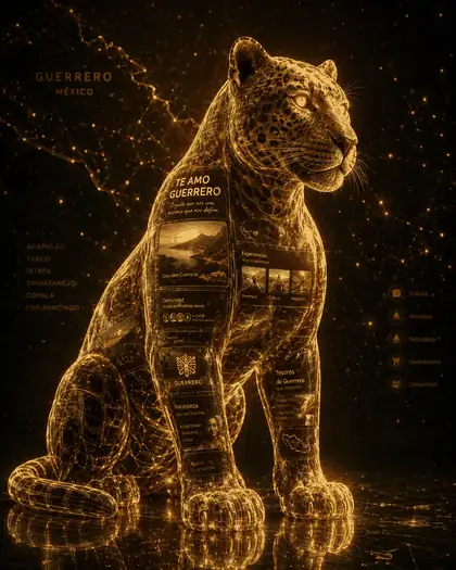 Jaguar digital dorado