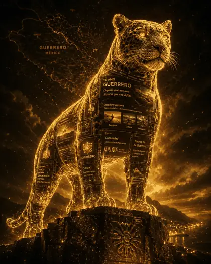 Jaguar digital dorado