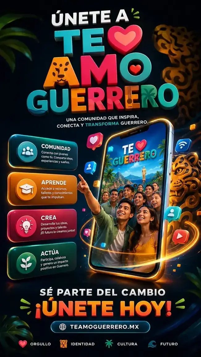Póster Únete a Te Amo Guerrero
